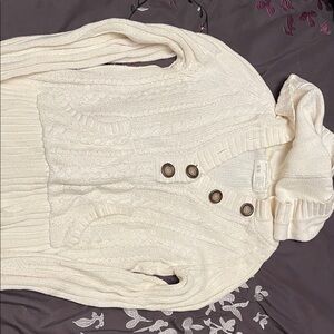 Aeropostale Cream Hooded Sweater
